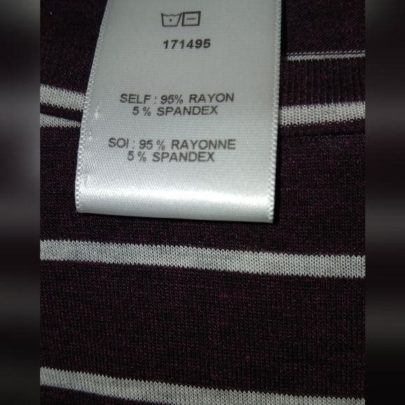 Dolan women's Large purple striped top peplum sleeves - Picture 5 of 6